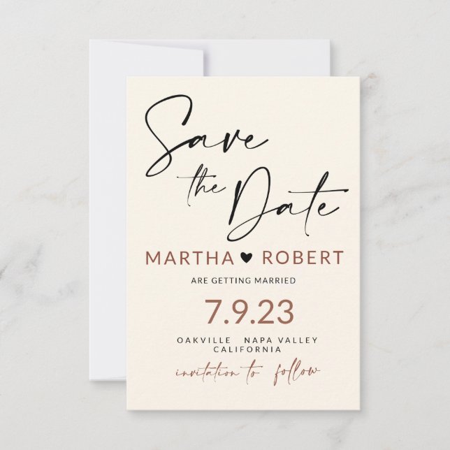 Boho Save the Date Card with Photo (Devant)