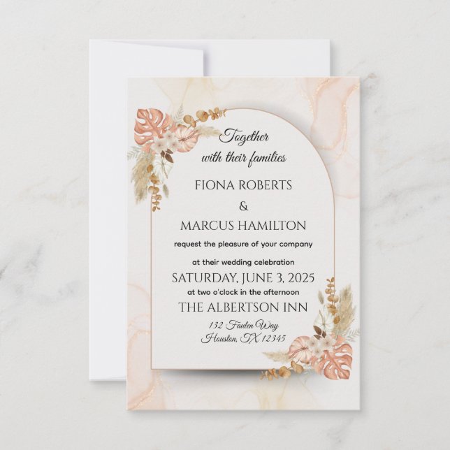 Boho Save the Date Carte postale - Rustic Floral (Devant)