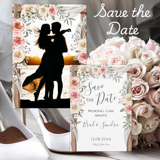Boho Save the Date - Elégant Arc Floral Bohème (Créateur téléchargé)