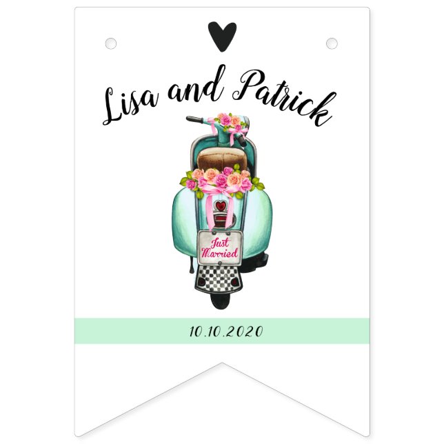 Boho scooter mariage drapeaux de bottes (Premier drapeau)