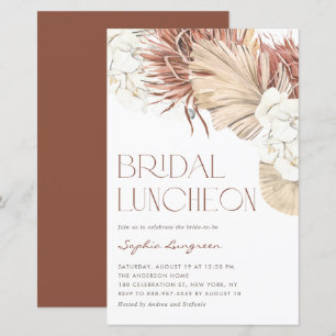 Boho séché Palm Orchid Bridal déjeuner Invitation