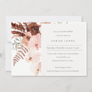 Boho séché rouille Blush Baby shower Invitation