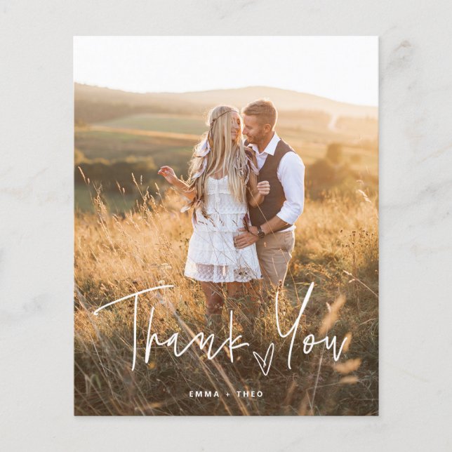 Boho simple | BUDGET Coeur Script Photos Merci (Devant)