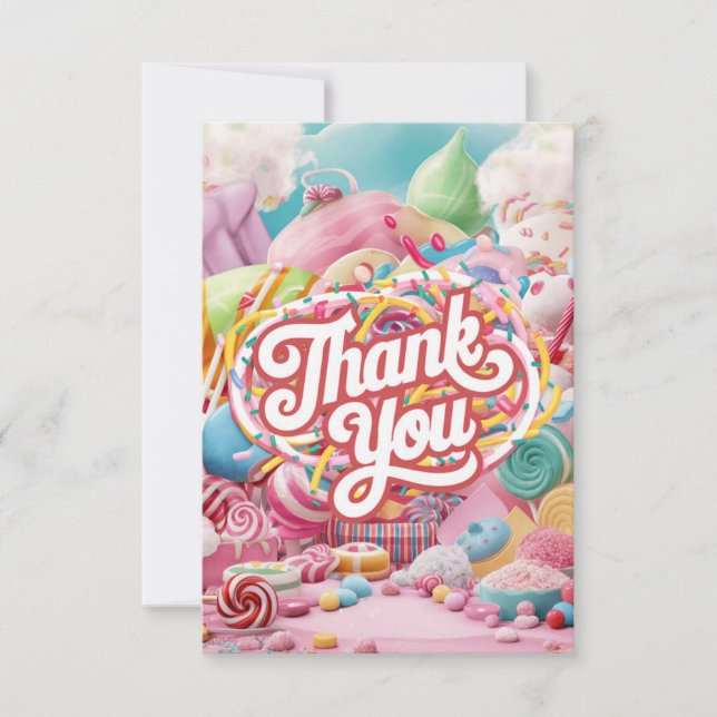Boho Simple Candyland carte de remerciements (Devant)