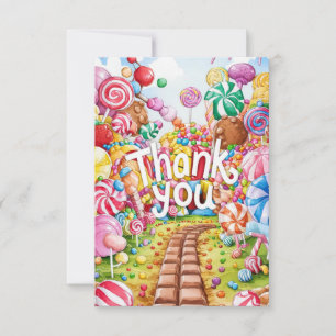 Boho Simple Candyland carte de remerciements