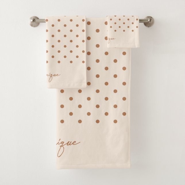 Boho simple moderne féminin neutre pois beige (En situation)