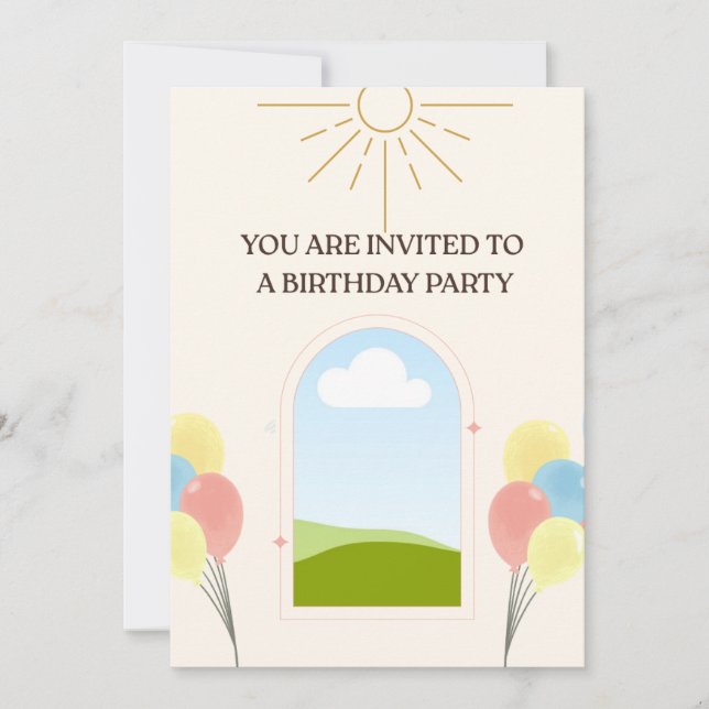 Boho Style Birthday Invitation card  (Devant)