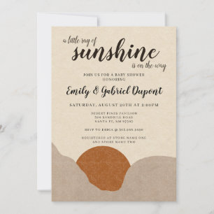 Boho Style Ray Of Sunshine Baby shower Invitation