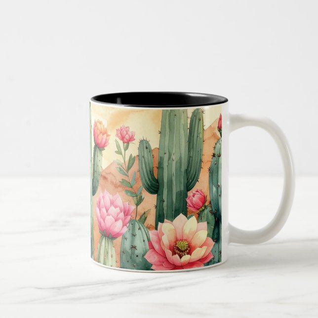 Boho Succulent Floral Watercolor Mug (Droit)