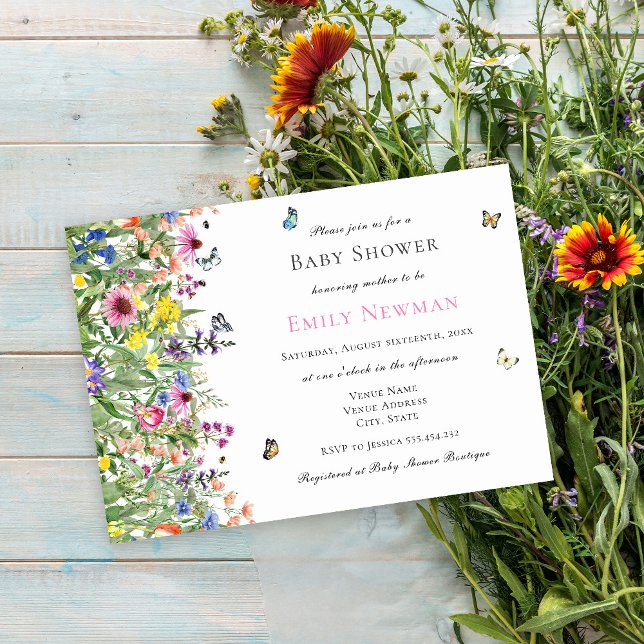Boho Summer Fleur sauvage Baby shower Invitation (Créateur téléchargé)