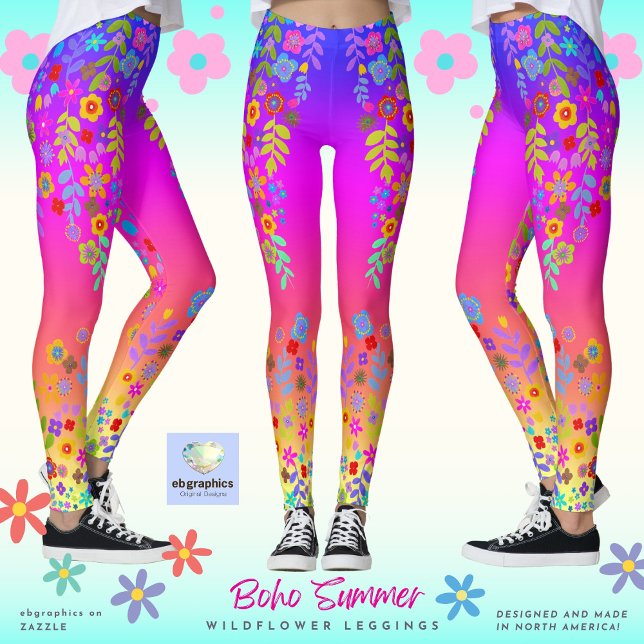 Boho Summer Fleur sauvage Leggings (Créateur téléchargé)