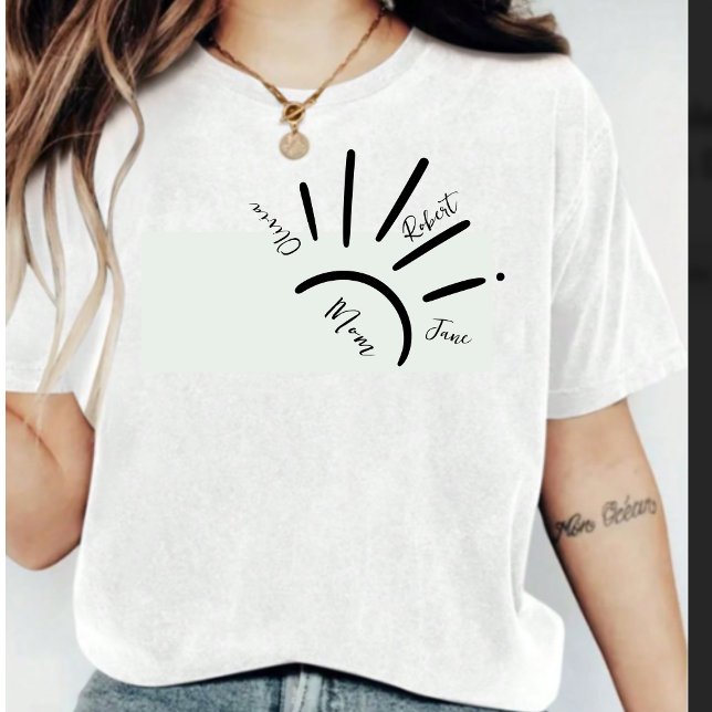Boho Sun Mom Nom de l'enfant Sun rays T-shirt Femm (Créateur téléchargé)