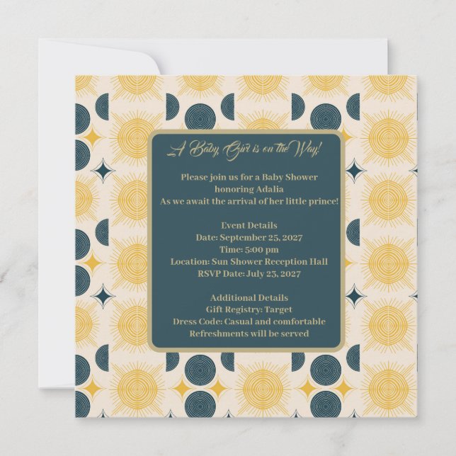 Boho Sun Moon Stars bleu jaune (Devant)