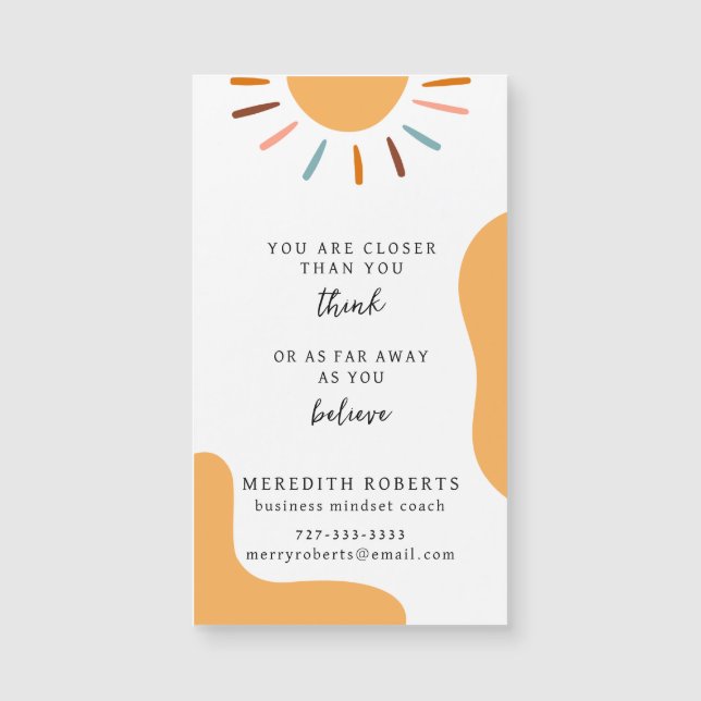 Boho Sun Motivational Citation Carte de visite Mag (Devant)
