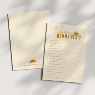 Boho Sun qui connaît maman Baby shower carte de je