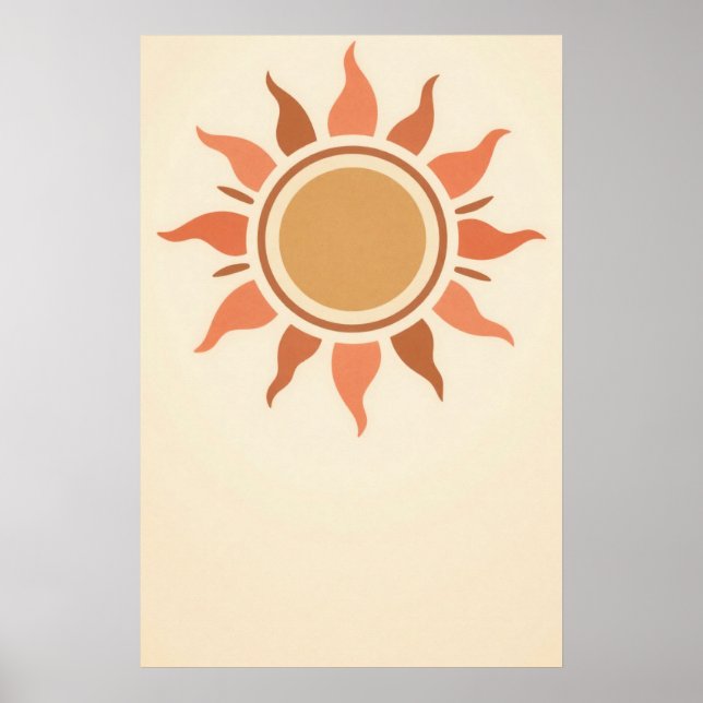 Boho Sun Terracotta Minimalist Poster (Devant)