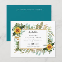 Boho Sunflower Sage Mariage de verdure