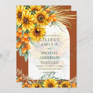 BOHO Sunflowers Pampas Grass Mariage Terracotta