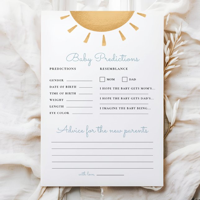 Boho Sunshine Baby shower Prédiction & Conseils Je (Créateur téléchargé)