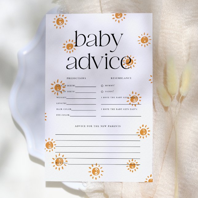 Boho Sunshine Baby shower Prédictions et conseils (Créateur téléchargé)