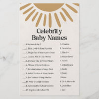 boho sunshine célébrité bébé noms douche jeu