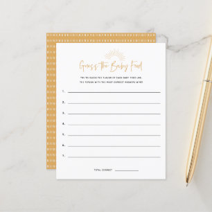 Boho Sunshine Devine Le Jeu Du Baby shower Aliment