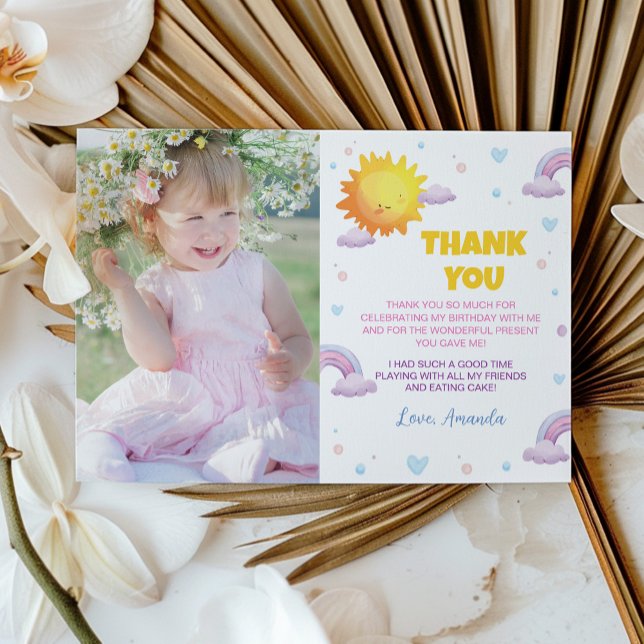Boho Sunshine Rainbow Carte de remerciements Anniv (Créateur téléchargé)