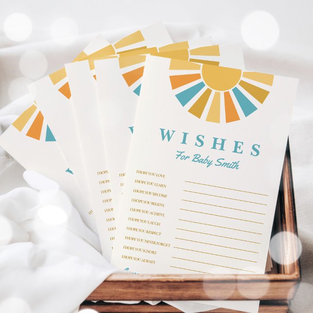 Boho Sunshine Souhaite Pour Bébé Baby shower Jeu (Créateur téléchargé)