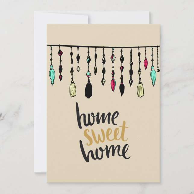 Boho Tassels Invitations de la Fête du réchauffeme (Devant)