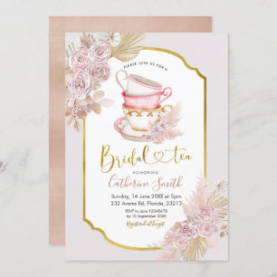 Boho Tea Party Invitation de la douche nuptiale