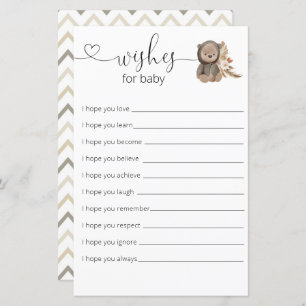 Boho Teddy Bear Baby shower Souhaite Pour Bébé