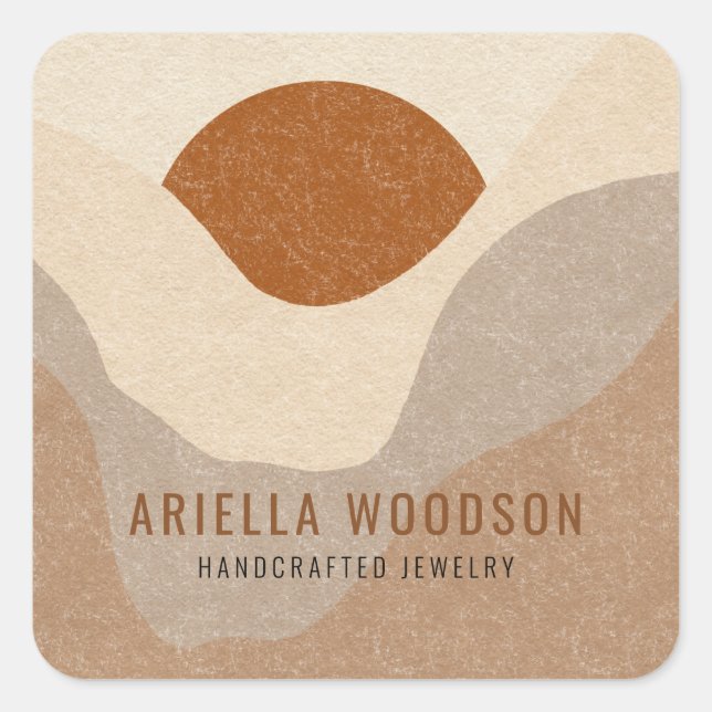 Boho Terracotta Desert Sun Étiquette produit (Devant)