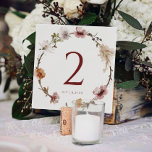 Boho Terracotta Floral Mariage Numéros de tableau<br><div class="desc">Boho Desert Terracotta Floral Mariage Numéros de table : Ces numéros de table de mariage boho comportent une terre cuite,  un rose poussiéreux et des couronnes verdoyantes muettes. Modifiez vos noms et votre date de mariage ou d'événement en bas. Ce que vous changez d'un côté change automatiquement de l'autre.</div>
