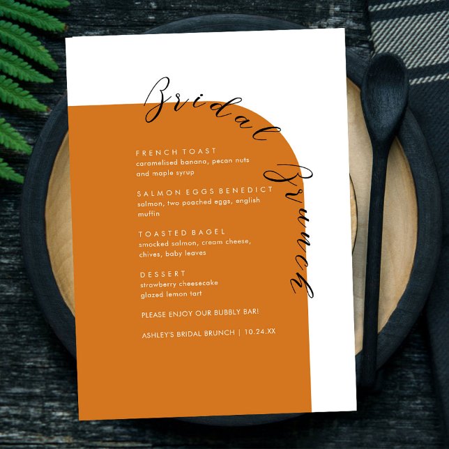 Boho Terracotta Mini Texte Bridal Brunch Menu (Créateur téléchargé)
