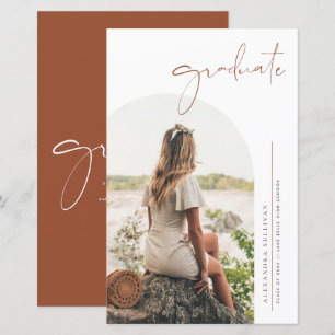 Boho Terracotta Minimaliste Arche Photo Remise de 