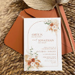 Boho Terracotta Pampas Faire-part de mariage<br><div class="desc">Boho faire-part de mariage moderne arche avec gazon de pampas,  fleurs en terre cuite,  feuilles de palmiers et verdure. Collection LEYLA</div>