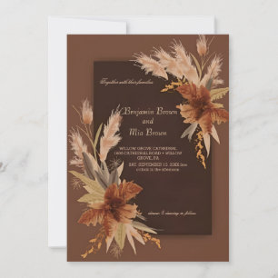 Boho Terracotta Pampas Faire-part de mariage d'her
