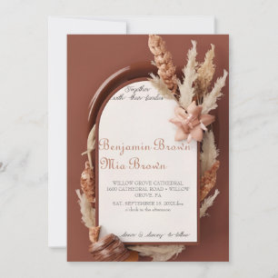 Boho Terracotta Pampas Faire-part de mariage d'her