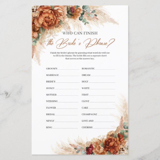 Boho Terracotta Qui peut terminer la phrase de la  (Devant)