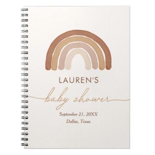 Boho Terracotta Rainbow Baby shower Livre d'or