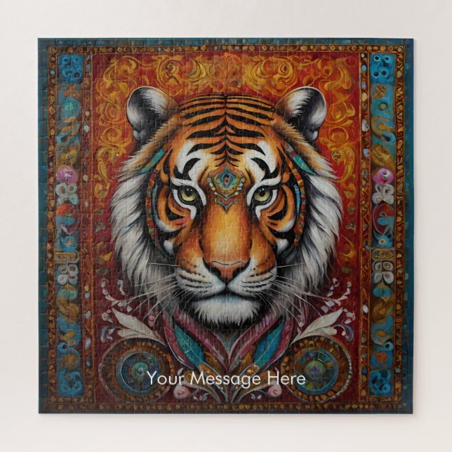 Boho Tiger Puzzle - L'art animalier de la jungle (Vertical)