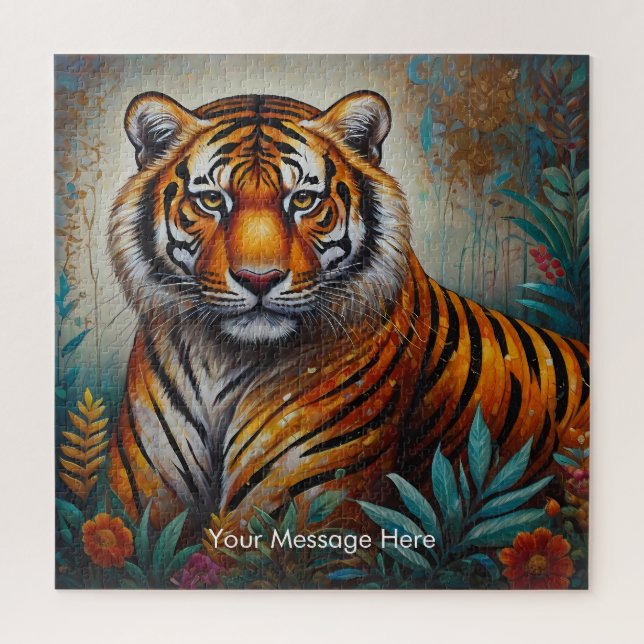 Boho Tiger Puzzle - L'art animalier de la jungle (Vertical)
