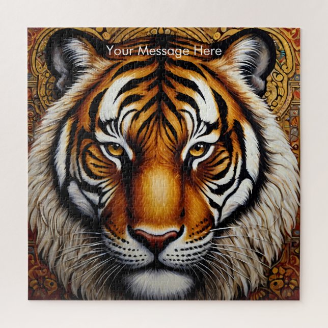 Boho Tiger Puzzle - L'art animalier de la jungle (Vertical)