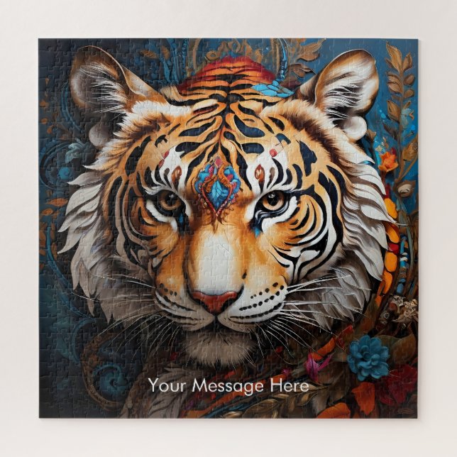Boho Tiger Puzzle - L'art animalier de la jungle (Vertical)