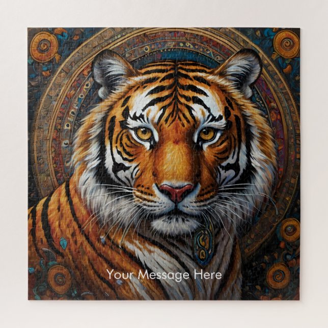 Boho Tiger Puzzle - L'art animalier de la jungle (Vertical)
