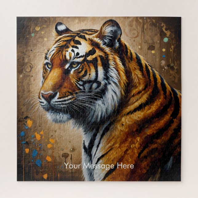 Boho Tiger Puzzle - L'art animalier de la jungle (Vertical)