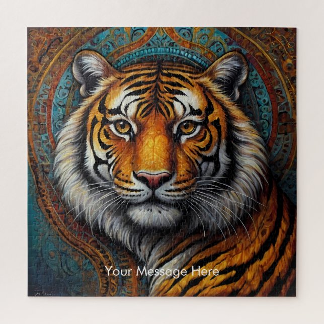 Boho Tiger Puzzle - L'art animalier de la jungle (Vertical)