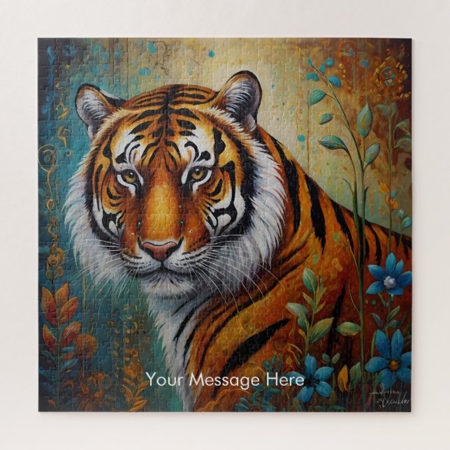 Boho Tiger Puzzle - L'art animalier de la jungle (Vertical)