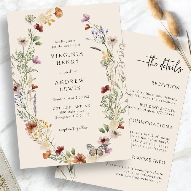 Boho Tout en un Faire-part de mariage (Boho All In One Wedding Invitation
)