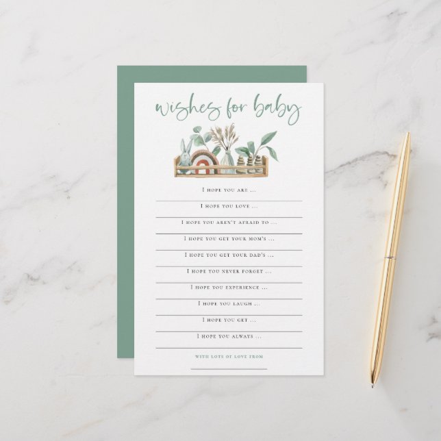 Boho Toys Sage Wis for Baby shower Game (Devant/Arrière en situation)